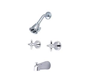 CENTRAL BRASS TC-2-C3 Two Handle Tub And Shower Trim Kit