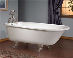 Cheviot 2092 - TRADITIONAL ROLL TOP Cast Iron Bath with 3 3/8-inch Centre Faucet Holes in Tub Wall