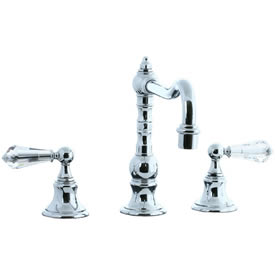 Cifial 265.250.625 - High Crystal Handle Pillar Kitchen Widespread Faucet without Spray - Polished Chrome