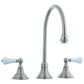 Cifial 272.230.620 - Asbury Porcelain Lever Kitchen Widespread Faucet without spray -Satin Nickel