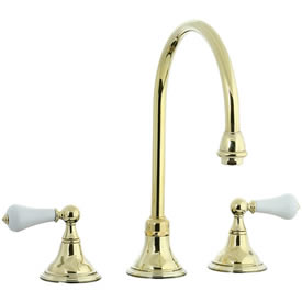 Cifial 272.230.X10 - Asbury Porcelain Lever Kitchen Widespread Faucet without spray -PVD Brass