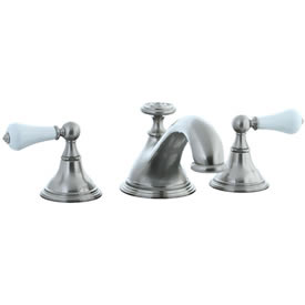 Cifial 272.640.620 - Asbury Porcelain Lever 3-pc Teapot Roman Tub Faucet Trim -Satin Nickel