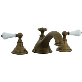 Cifial 272.640.V05 - Asbury Porcelain Lever 3-pc Teapot Roman Tub Faucet Trim - Aged Brass