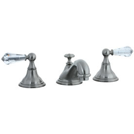 Cifial 275.110.620 - Asbury Crystal Handle Teapot Widespread Lavatory Faucet -Satin Nickel