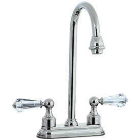 Cifial 275.225.721 - Asbury Crystal Handle 4-inch Center Bar Faucet - Polished Nickel