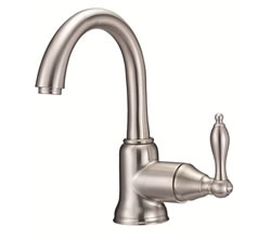 Danze D221540BN - Fairmont Single Handle Centerset Side Mount Handle with Touch Down Drain - Tumbled Bronzeushed Nickel