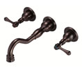 Danze D316257RBT - Opulence Two Handle TRIM Wall Mount Lav Lever Handle with Touch Down Drain - Oil Rubbed Bronze