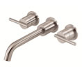 Danze D316258BNT - Parma Two Handle TRIM Wall Mount Lav Lever Handle with Touch Down Drain - Tumbled Bronzeushed Nickel