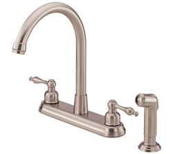 Danze D422055SS - Sheridan Two Handle Kit Hi Rise Spout Lever Handle with Spray - Stainless Steel