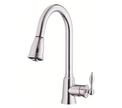 Danze D454510 - Prince Single Handle Kit, , with pull down spout, with optional deck plate  - Polished Chrome