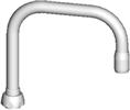 Chicago Faucets DB6AE35JKABCP - 6 1/4 -inch RIGID / SWING DOUBLE-BEND SPOUT