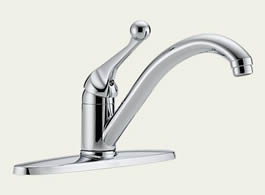 Delta 100-BH-DST Classic: Single Handle Kitchen Faucet, Chrome