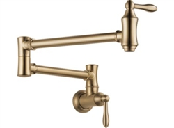 Delta 1177LF-CZ Cassidy: Traditional Wall Mount Pot Filler, Champagne Bronze