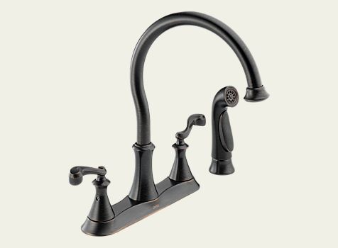 Delta Vessona Two Handle Kitchen Faucet With Spray 21925lf Rb