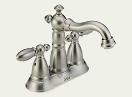 Delta 25955LF-SS - Delta Victorian: Two Handle Centerset Lavatory Faucet, With Pop-Up - Stainless