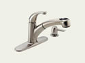 Delta Palo: Single Handle Pull-Out Kitchen Faucet With Soap Dispenser - 467-SSSD-DST