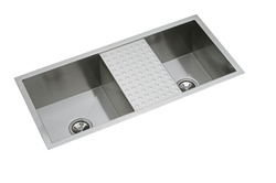 Elkay - EFU401810CDB - Avado Double Bowl Undermount Sink, 2 Bowls with Drain Board, Stainless Steel - 16 Gauge - 10-inch Depth
