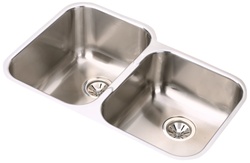 Elkay - EGUH312010R - Gourmet (Elumina) Double Bowl 18 Gauge Stainless Steel Sink with Soft Satin Finish