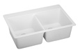 Elkay ELG3322WH0  Quartz Classic 33" x 22" x 9-1/2", Equal Double Bowl Drop-in Sink, White