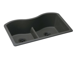 Elkay - ELGULB3322BK0 - Harmony e-granite Double Bowl Sink - Black