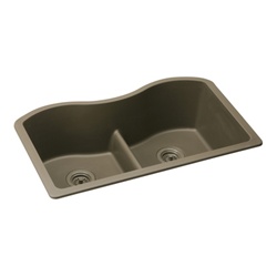 Elkay ELGULB3322MC0 Harmony e-granite Double Bowl Sink, Mocha