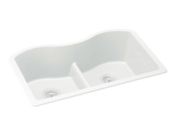 Elkay - ELGULB3322WH0 - Harmony e-granite Double Bowl Sink - White
