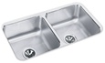 Elkay - ELUH3116- Gourmet (Elumina) Double Bowl 18 Gauge Stainless Steel Sink with Lustrous Satin Finish