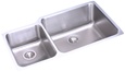 Elkay - ELUH3520L - Gourmet (Lustertone) Undermounted Double Bowl, 18 Gauge Stainless Steel Sink with Lustrous Satin Finish