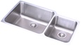 Elkay - ELUH3520R - Gourmet (Lustertone) Undermounted Double Bowl, 18 Gauge Stainless Steel Sink with Lustrous Satin Finish