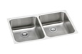 Elkay - ELUHAD311855 - ADA Compliant Gourmet (Lustertone) Undermounted Double Bowl, 18 Gauge Stainless Steel Sink with Lustrous Satin Finish