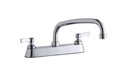 Elkay LK810AT10L2 - 8-inch Center Deck Mount Faucet with lever handles and 10" swing spout.