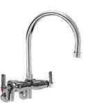 Encore KC89-1001-SE1 - Adjustable Wall Mounted Commercial Sink Faucet with 8-1/2-inch Gooseneck Spout