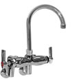 Encore KC89-1002-SE1 - Adjustable Wall Mounted Commercial Sink Faucet with 6-inch Gooseneck Spout