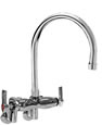 Encore KC89-1101-SE1 - Adjustable Wall Mounted Faucet with Integral Stops and 8-1/2-inch Goosenseck Spout