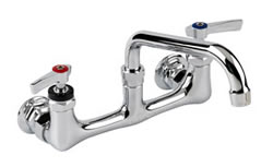 Encore (CHG) KL54-8006-SE1 - 8-inch Center Wall Mount Faucet with 6-inch Tubular Swivel Spout