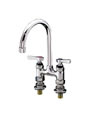 Encore (CHG) KL57-4002-R  4" OC Brass Chrome Plated Elevated Deck Mount Faucet with 6-1/2" Rigid Gooseneck Spout