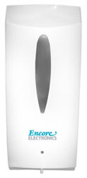Component Hardware - KS20-9310 Encore® Electronic Soap Dispenser, wall mount, DC, white plastic housing. Suitable for shampoo, soap or lotion.