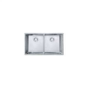 Franke CUX120 Cube 31 1/2" Double Basin Undermount Sink, Stainless Steel 