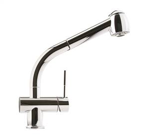 Franke FFPS700 Logik Series Pull-Out Spray Kitchen Faucet With Side Lever, Polished Chrome