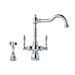 Franke FFS400 FARM HOUSE 2 HANDLE KITCHEN FAUCET WITH SIDE SPRAY
