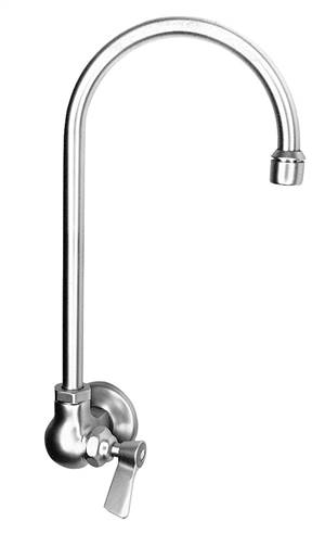 Fisher - 2054 - Single Hole Wall Mounted Faucet - 6-inch Rigid Gooseneck Spout