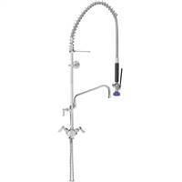Fisher - 34177 - Spring Style Pre-Rinse Faucet - Single Hole Deck Mount, Dual Control, Wall Bracket, 8-inch Add-On Faucet Spout