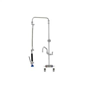 Fisher 40541 - STAINLESS STEEL ULTRA PRERINSE WITH 4-inch BACKSPLASH WITH ELBOWSCONTROL VALVE, 25-inch RISER, 12-inch HOSE, WALL BRACKET, ULTRA SPRAY &ADDON FAUCET WITH 14-inch SWING SPOUT