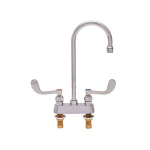 Fisher - 44601 - 4-inch Deck Mounted Faucet - 12-inch Swivel Gooseneck Spout, Wristblade Handles