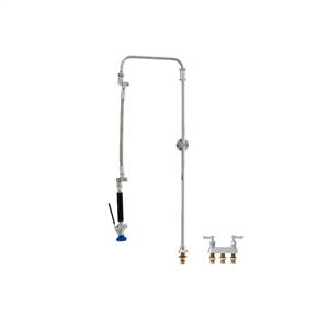 Fisher 45918 - STAINLESS STEEL ULTRA PRERINSE WITH DECK BASE & 4-inch REMOTE VALVE, 31-inch RISER, 12-inch HOSE, WALL BRACKET & ULTRA SPRAY VALVE