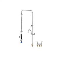 Fisher - 49174 - 8” Wall Body with Eccentrics, Concentrics, EZ Install Adapters & Elbow , 13" Double Jointed Swing Spout  and Lever Handles 