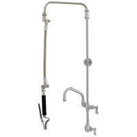 Fisher - 49190 - 8” Wall Body with Eccentrics, Concentrics, EZ Install Adapters & Elbow , 17" Double Jointed Swing Spout  and Lever Handles 