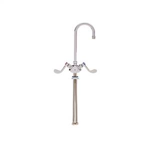 Fisher - 57401 - Single Deck Mounted Faucet, Dual Control, 12-inch Gooseneck Spout and Wrist Handles 