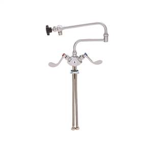 Fisher - 57444 - Single Deck Mounted Faucet, Dual Control, 24-inch Double Jointed Swing Spout and Lever Handles 