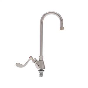 Fisher - 58327 - Single Deck Mounted Faucet, 6-inch Gooseneck Spout and Wrist Handles 